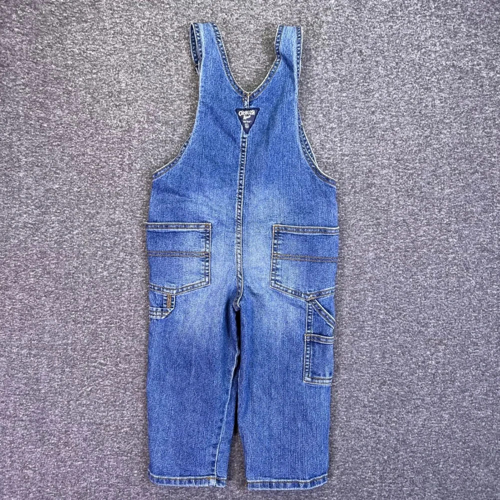 OshKosh B'gosh Denim Overalls Kids 3T Blue Carpenter Casual Stretch Bibs